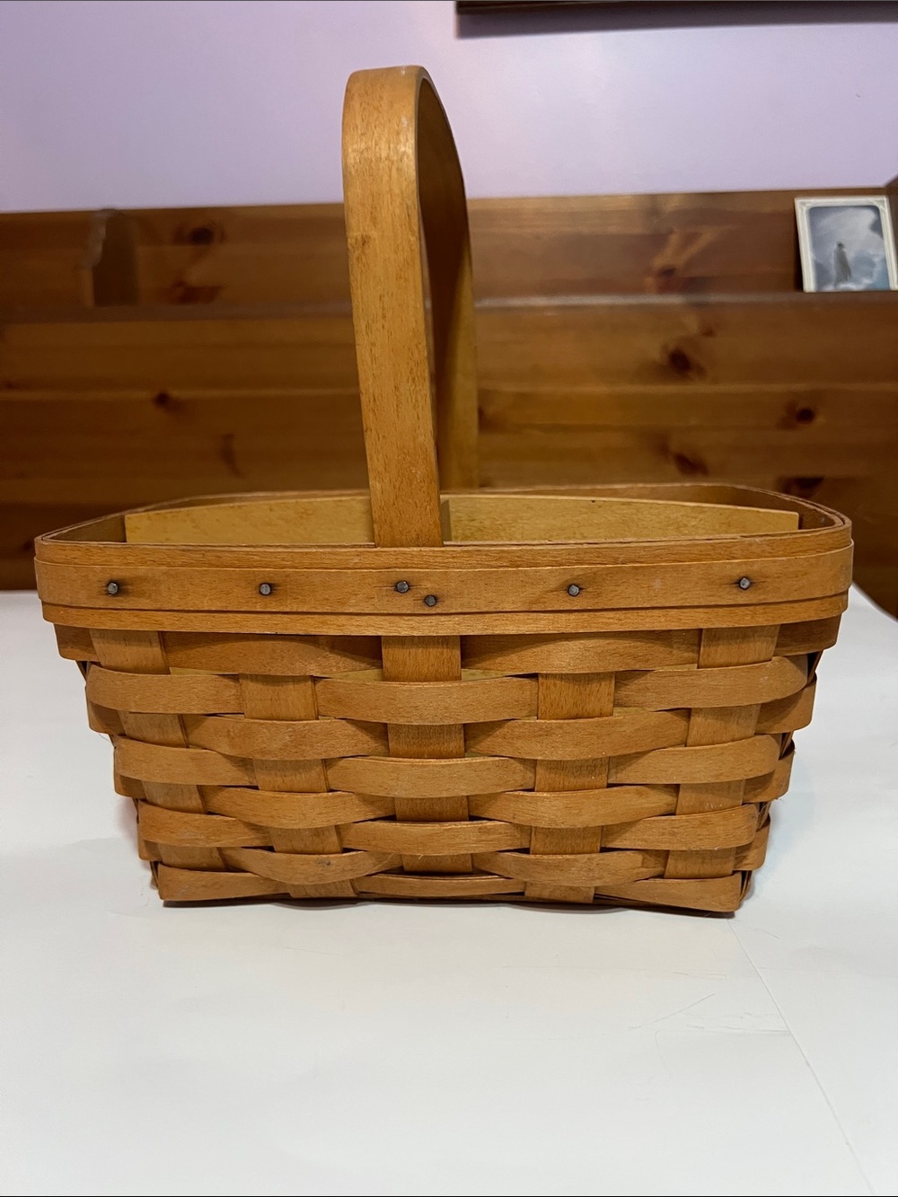 Longaberger Vintage 1995 Woven Wood Basket 11X11X8